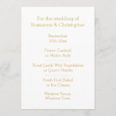 Menu mariage Gold Hearts (Dos)