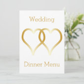 Menu mariage Gold Hearts (Debout devant)