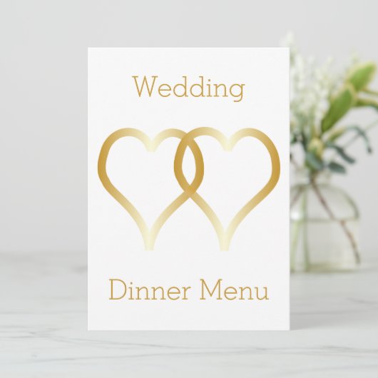 Menu mariage Gold Hearts (Debout devant)