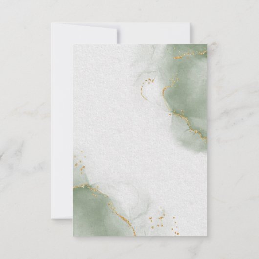 Menu mariage Gold Muted Sage Green (Dos)