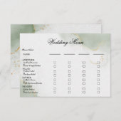 Menu mariage Gold Muted Sage Green (Devant / Derrière)