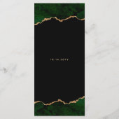 Menu Mariage Gold Parties scintillant Green Agate (Dos)