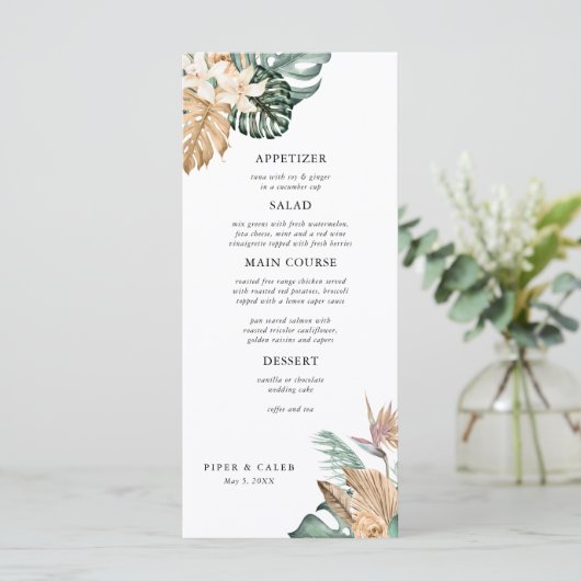 Menu Mariage Gold Tropical Pampas (Debout devant)