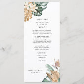 Menu Mariage Gold Tropical Pampas (Devant)
