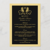 Menu Mariage Golden Floral Emblem (Devant)