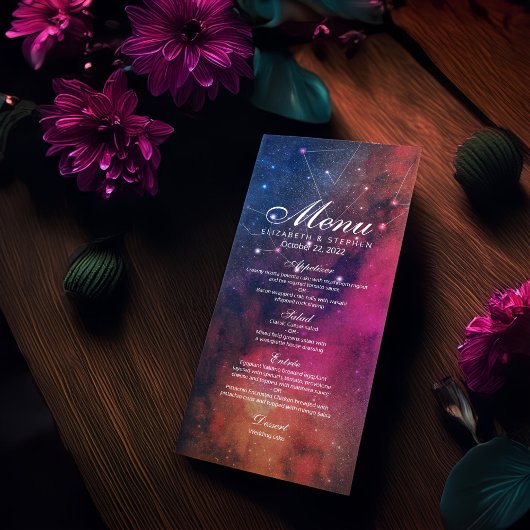 Menu mariage Gorgeous Galaxy Nebula Constellations