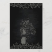 Menu Mariage gothique floral noir et gris personna (Dos)