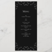 Menu Mariage gothique gris et noir (Devant)