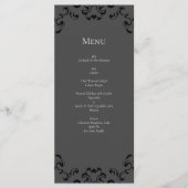 Menu Mariage gothique gris noir (Devant)