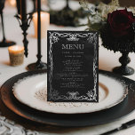 Menu Mariage gothique médiéval Argent Ivy<br><div class="desc">Menu Mariage gothique médiéval Argent Ivy</div>