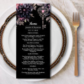 Menu Mariage gothique Menu Hallomariage floral