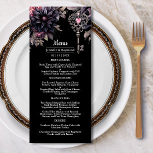 Menu Mariage gothique Menu Hallomariage floral