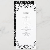 Menu Mariage gothique noir et blanc (Devant / Derrière)