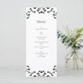 Menu Mariage gothique noir et blanc (Debout devant)