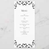 Menu Mariage gothique noir et blanc (Devant)