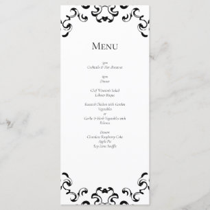Menu Mariage gothique noir et blanc