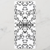 Menu Mariage gothique noir et blanc (Dos)