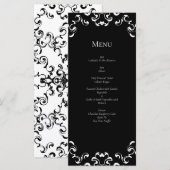 Menu Mariage gothique noir et blanc (Devant / Derrière)