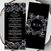 Menu Mariage gothique Noir foncé Floral Gothique M