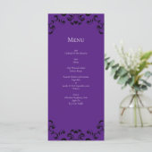 Menu Mariage gothique noir violet (Debout devant)