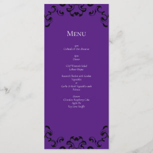 Menu Mariage gothique noir violet