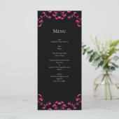 Menu Mariage gothique rose chaud et noir (Debout devant)
