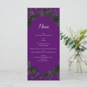 Menu Mariage gothique Rose violet et noir (Debout devant)
