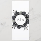 Menu Mariage gothique Roses noires Menu Gothique F (Dos)