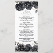 Menu Mariage gothique Roses noires Menu Gothique F (Devant)