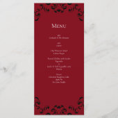 Menu Mariage gothique rouge et noir (Devant)