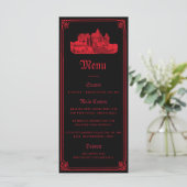 Menu Mariage gothique vampire château frontière noir ro (Debout devant)