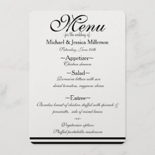 Menu Mariage Grandes Blances et Noires