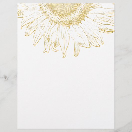 Menu Mariage graphique de tournesol jaune (Dos)