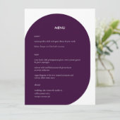 Menu Mariage graphique géométrique violet moderne (Debout devant)