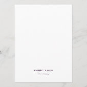 Menu Mariage graphique géométrique violet moderne (Dos)