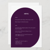 Menu Mariage graphique géométrique violet moderne (Devant / Derrière)