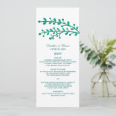 Menu Mariage Green Simple Foliage (Debout devant)