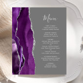 Menu Mariage gris argenté Budget Purple Argent Aga
