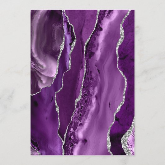 Menu Mariage gris argenté violet (Dos)