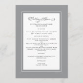 Menu Mariage gris et blanc Frontières modernes et chics (Devant)