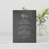 Menu Mariage gris tableau noir. Moderne simple tableau (Debout devant)