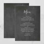 Menu Mariage gris tableau noir. Moderne simple tableau (Devant / Derrière)
