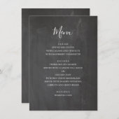 Menu Mariage gris tableau noir. Tableau simple moderne (Devant / Derrière)