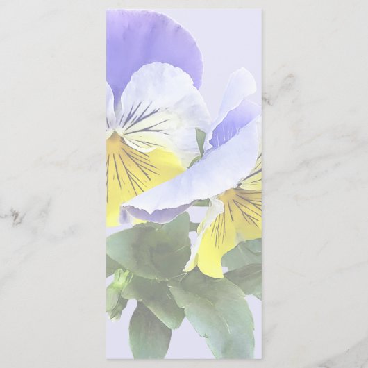 Menu Mariage Groupe de volets jaune et violet (Dos)