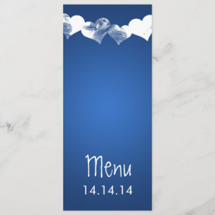 Menu Mariage Grunge Hearts Blue