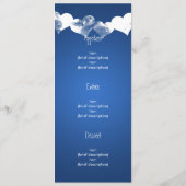 Menu Mariage Grunge Hearts Blue (Dos)