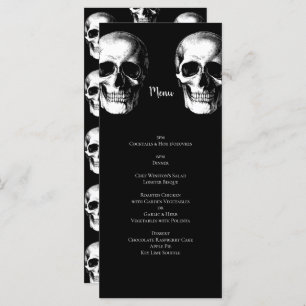 Menu Mariage Halloween gothique crâne