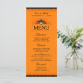 Menu mariage Halloween Orange & Black LOVE (Debout devant)