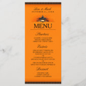 Menu mariage Halloween Orange & Black LOVE (Devant)