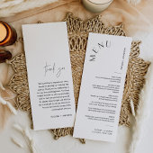 Menu Mariage HARLOW, minimaliste 4x9